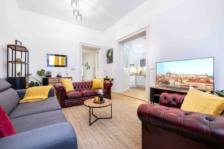 Gem in Prague Near Park, River and Charles Bridge