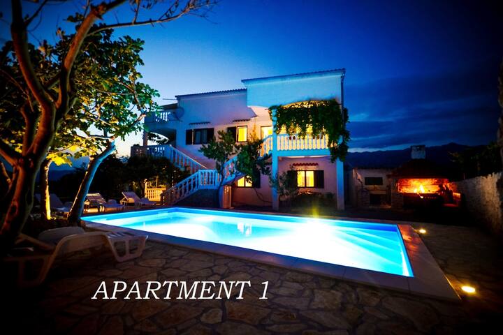 App with amazing sea view and pool