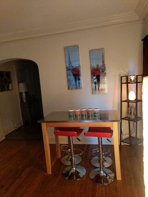 High top table located within the living room