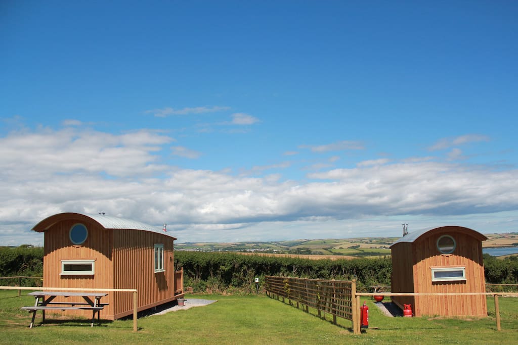 The Huts in their stunning location!