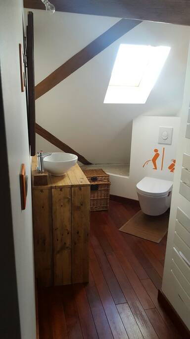 Salle de douche, WC.
