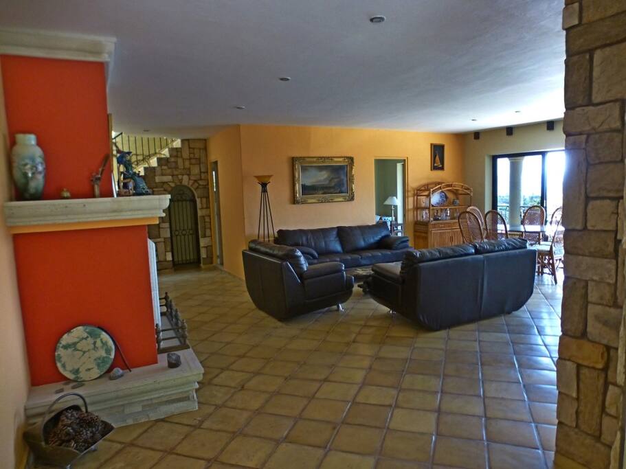 Decorative Fireplace, Living/Dining Room, Door 2nd bedroom, stairs