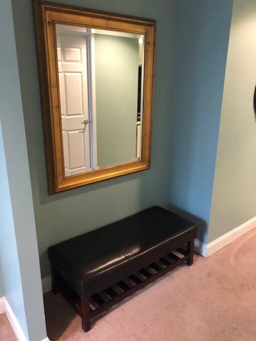 Dressing Area with Bench and Mirror