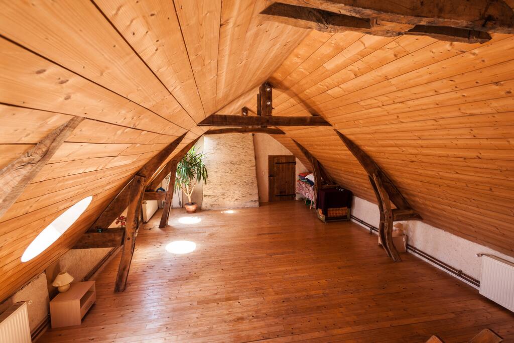Boat room, viewed from on the stage, looking towards the door.