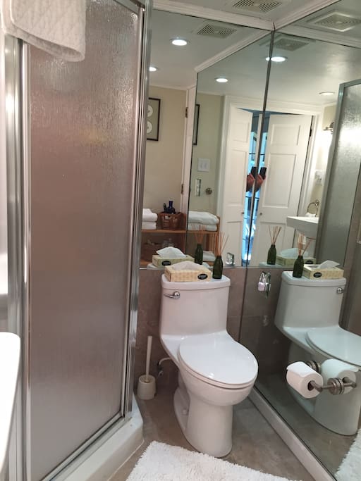 private bath with shower