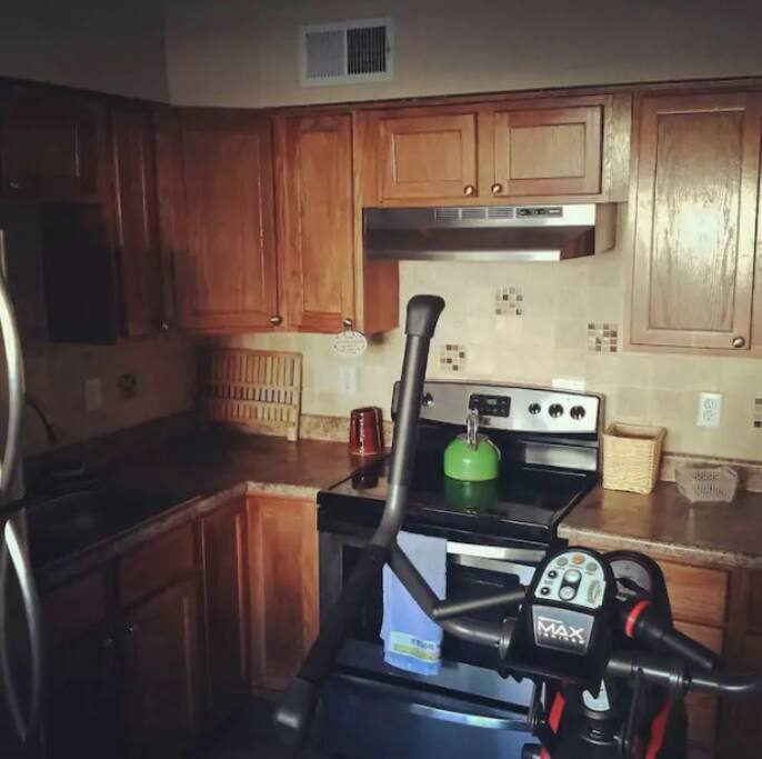 The kitchen area