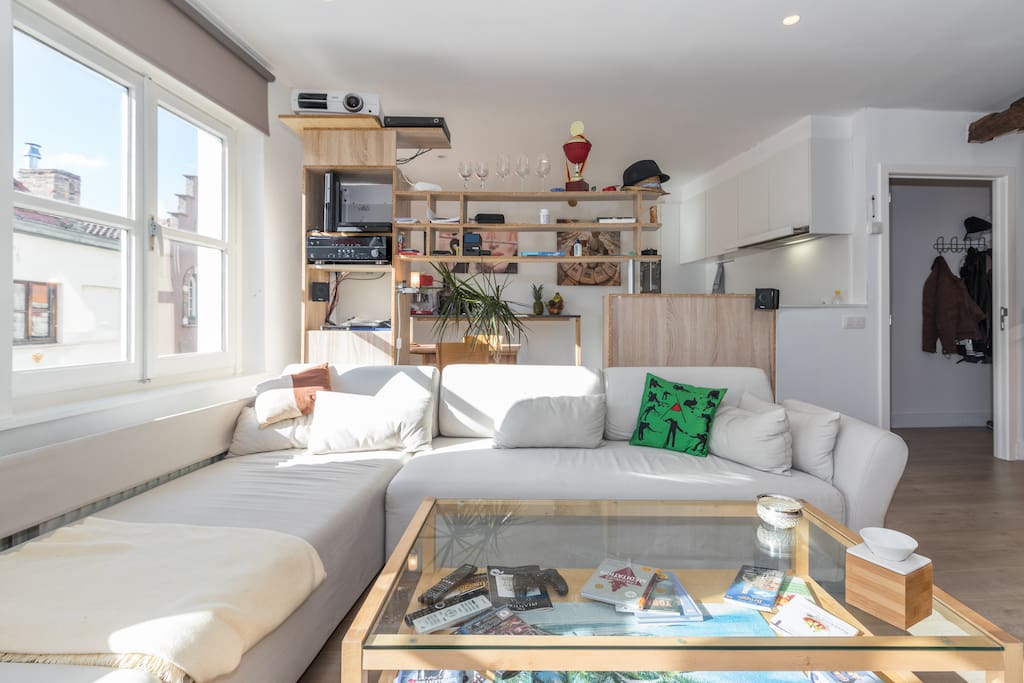 Kitchen in the background