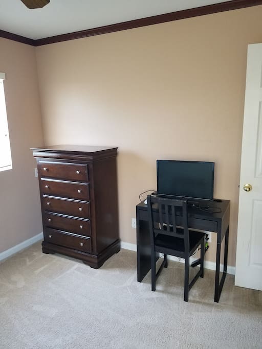 Small TV with direct TV network, work space, free wifi