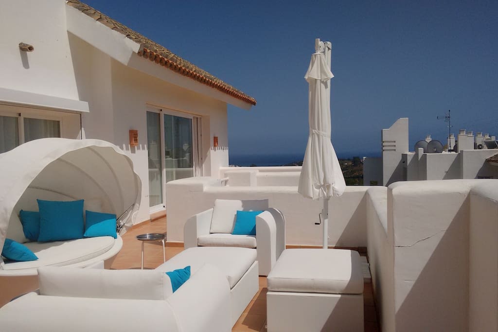 The second terrace is ideal for lounging and sunbathing