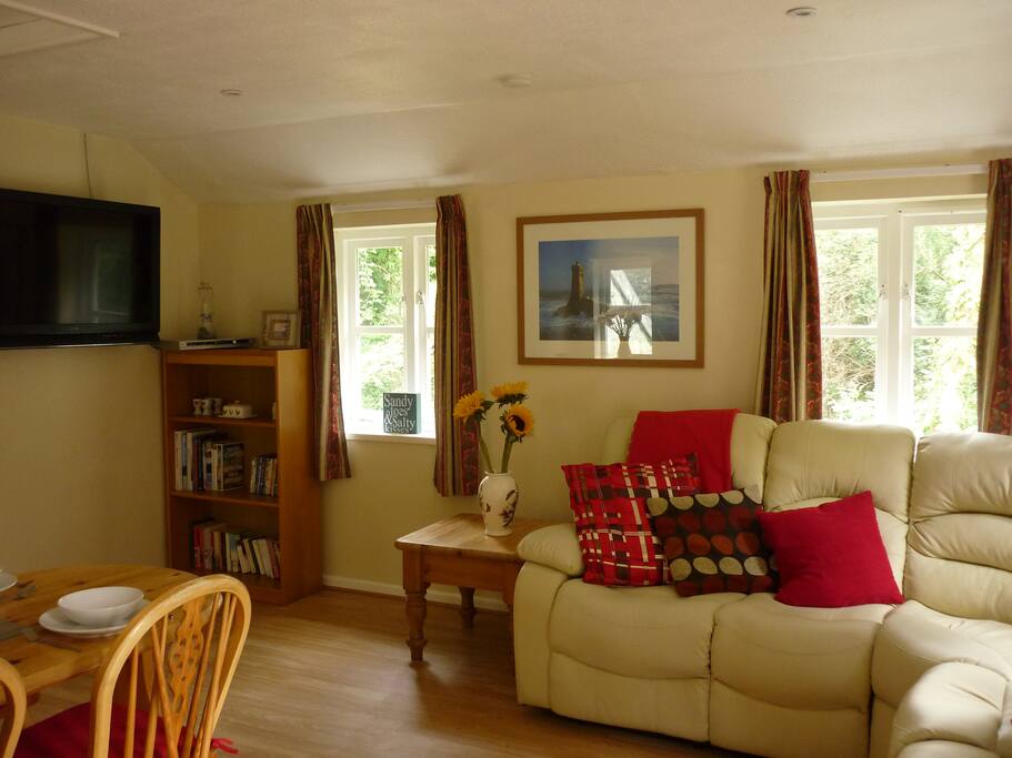 The lounge end of the open plan upstairs