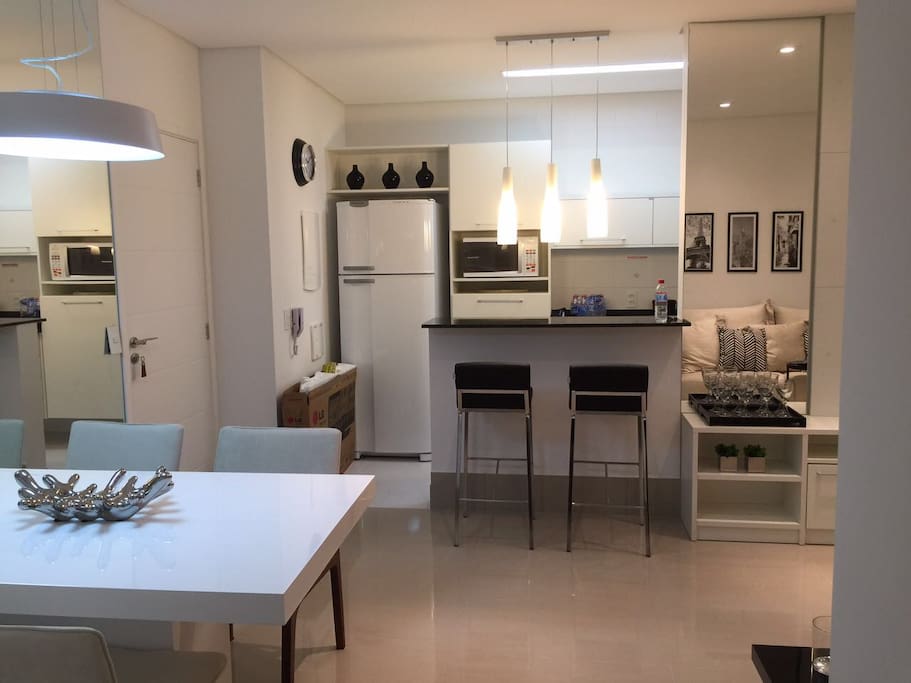 Sala e cozinha integrada