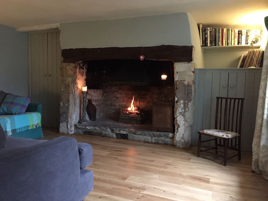 Sitting room with log fire