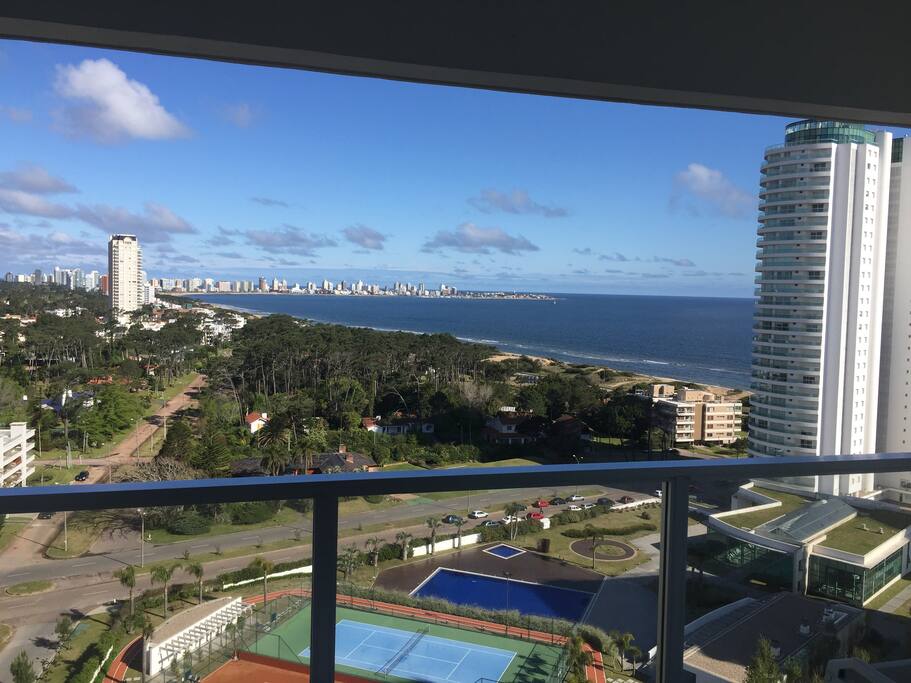 View of Punta del Este Penisnula from balcony and living room