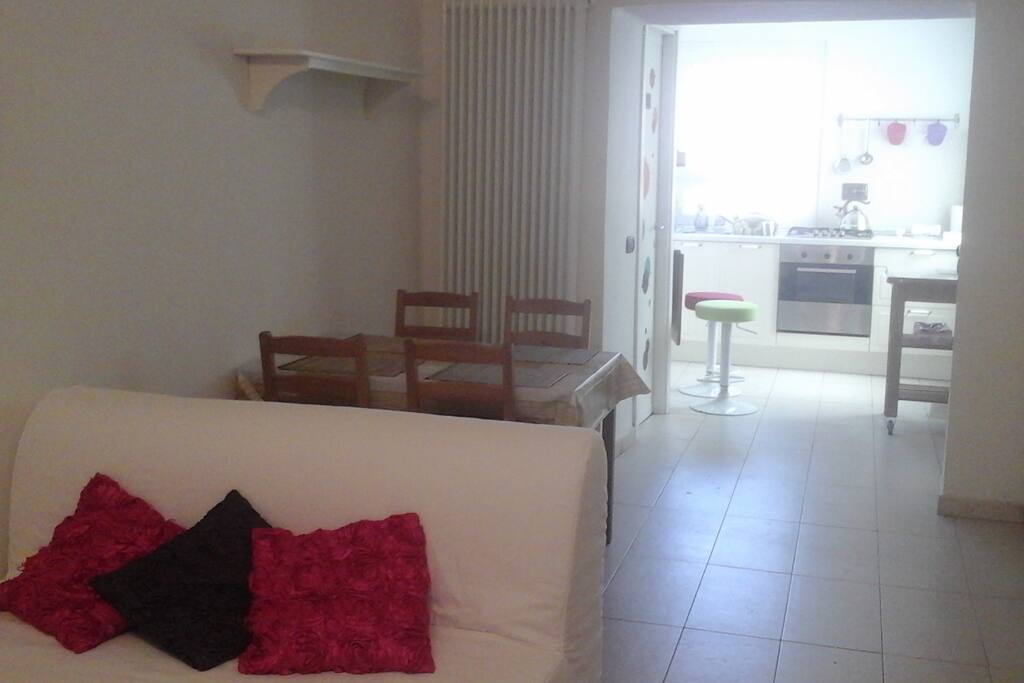 Living room and kitchen area