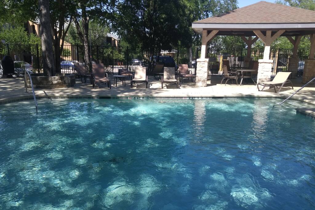 The pool is always clean and usually quiet.