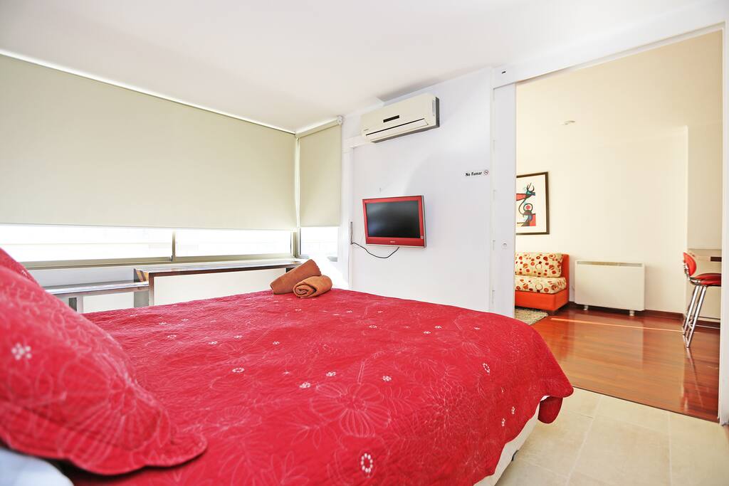 Master bedroom with A/C and living room