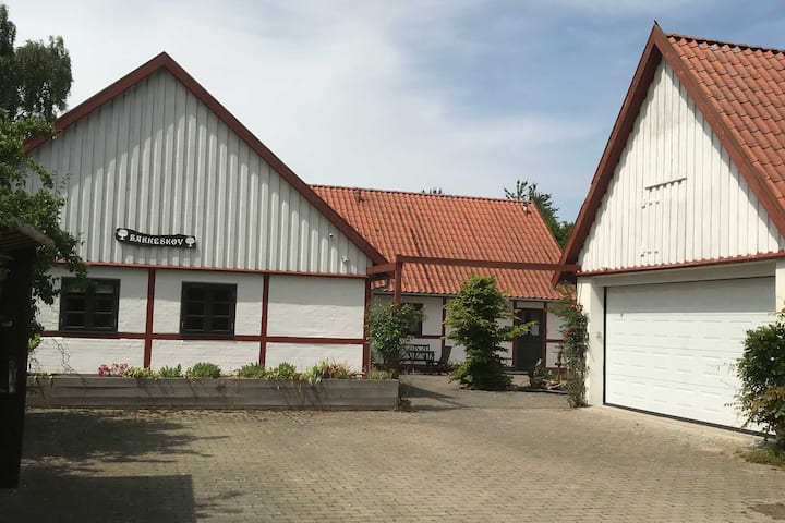 Tasteful guest house with forest and beach next door