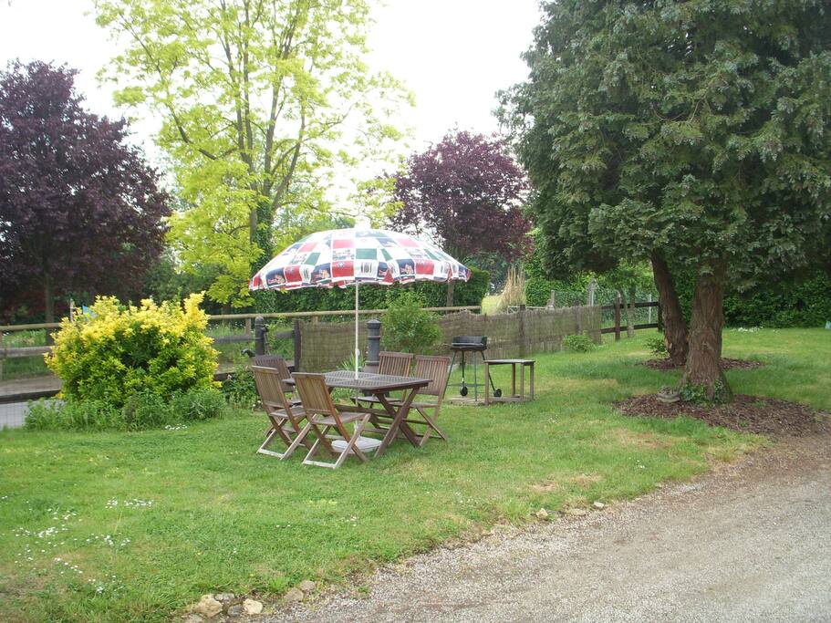Private area for BBQ and outside dining