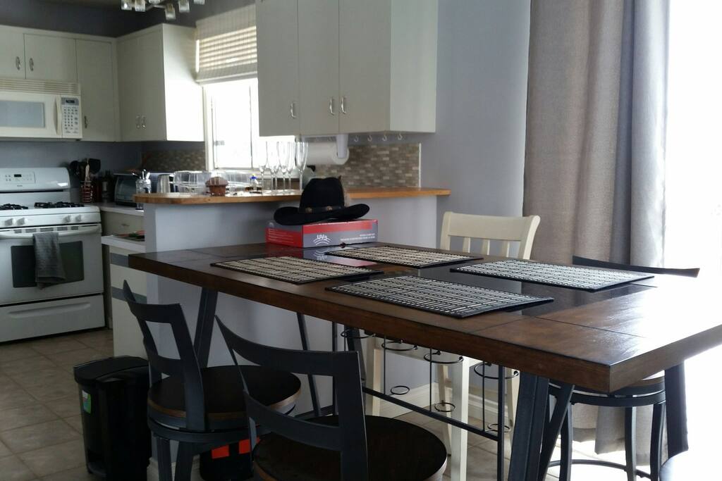 kitchen and dining area