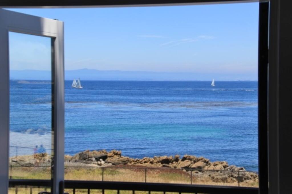 Beautiful View of the Blue Monterey Bay from the Living Room Balcony
