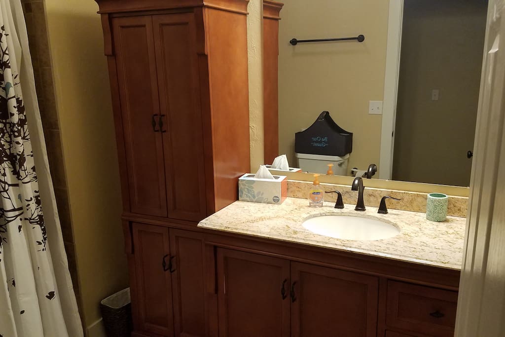 Vanity in bathroom