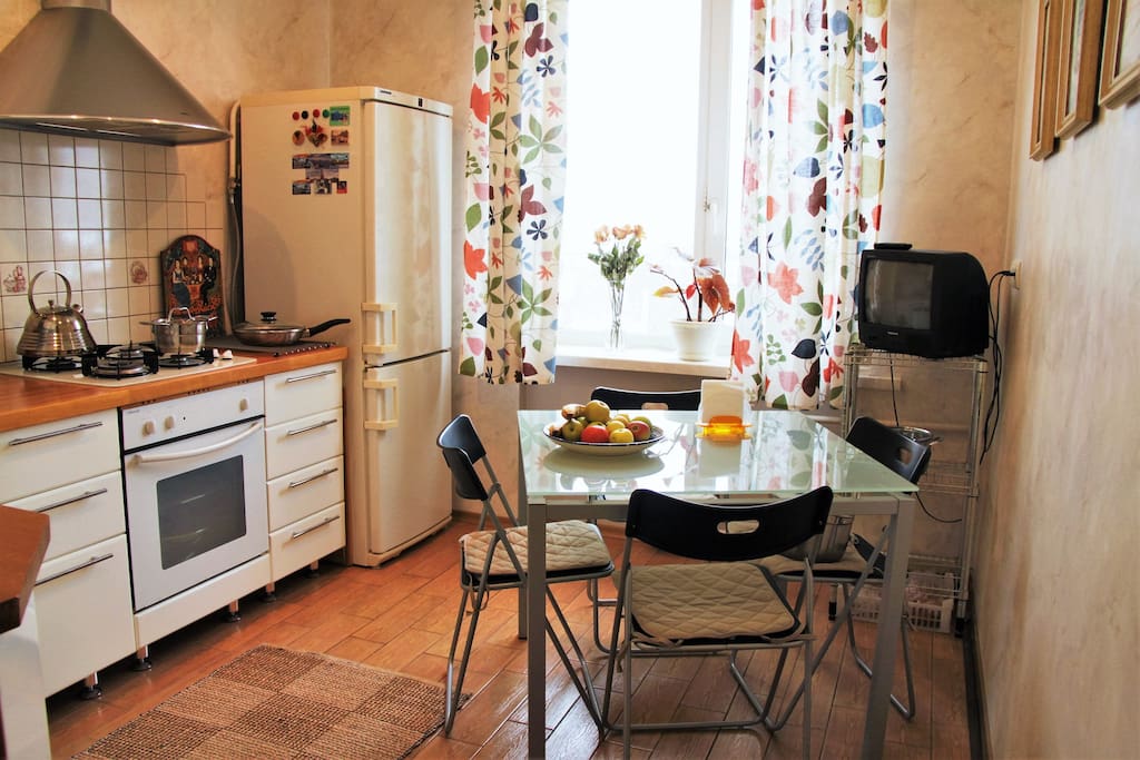 Kitchen, French stove and oven