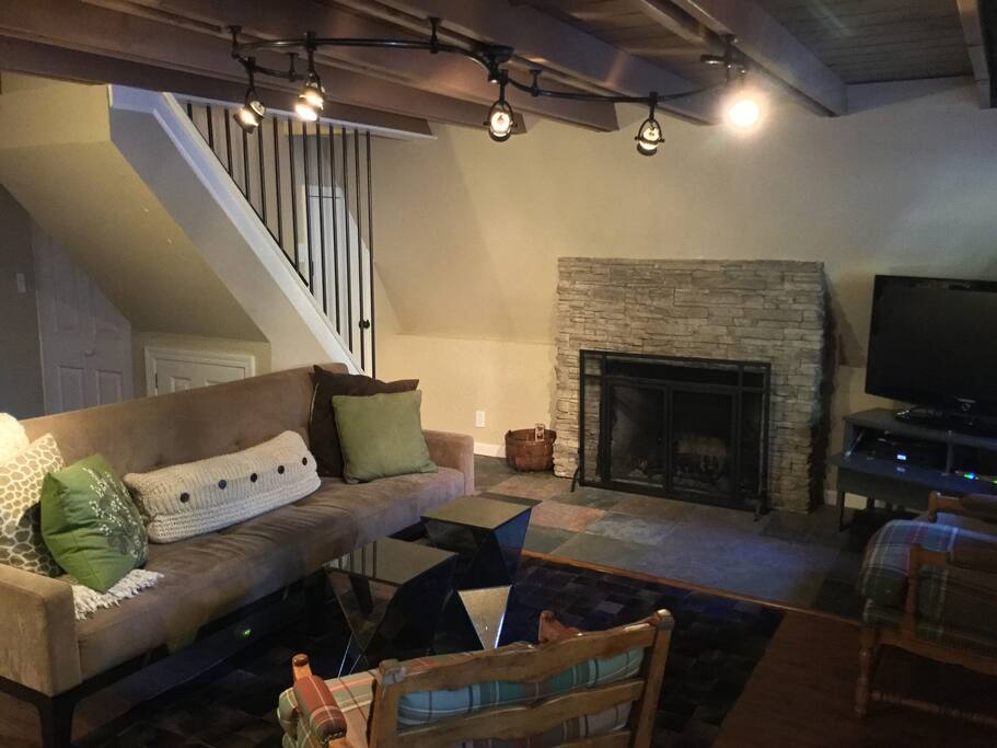 Cozy fireplace in living room