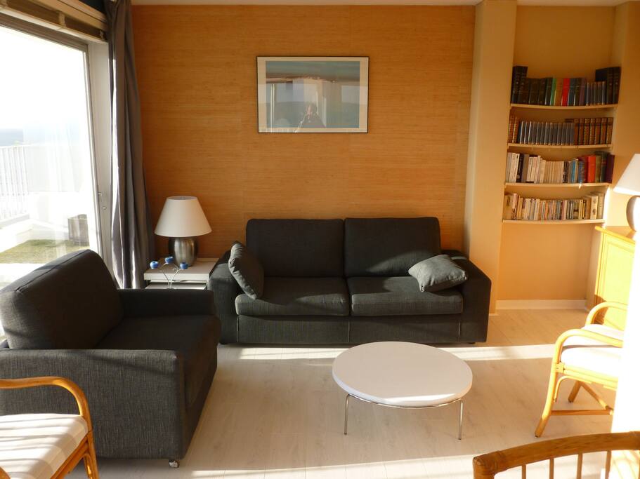 salon avec canapé-lit