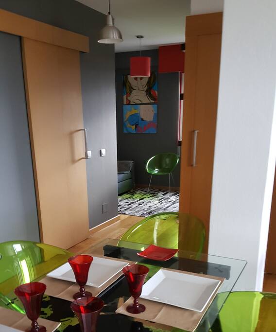 zona de sofa cama visto desde comedor