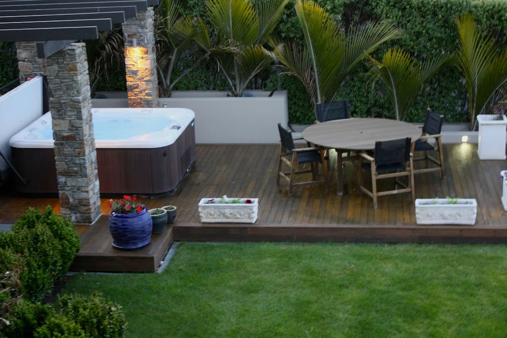 Salt water spa to soak in at the end of the day