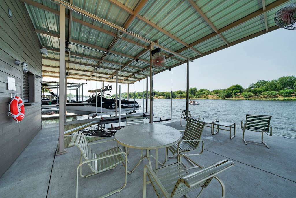 Seating area on dock