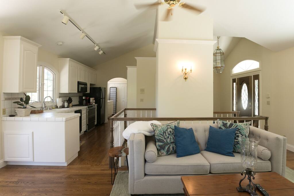 View of kitchen from living room
