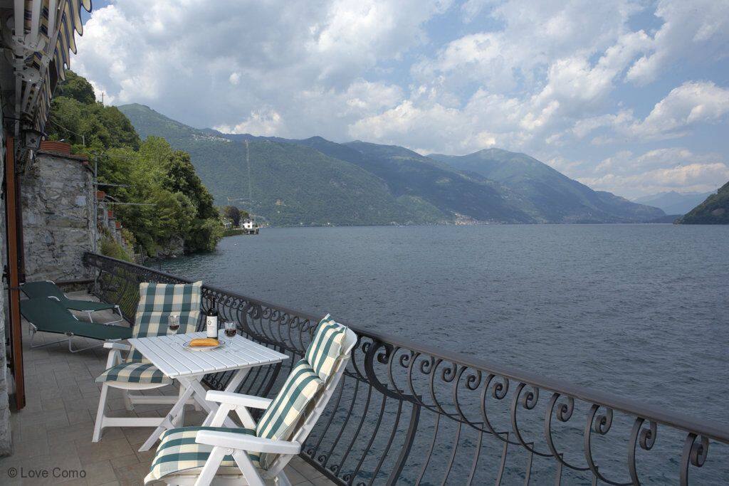 the terrace that runs round the house