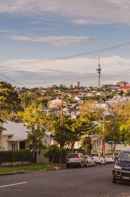 View of the city from our street
