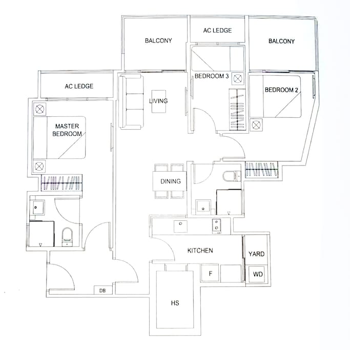 Floor plan of the apartment - Dual Key Concept