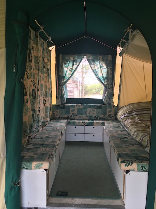 Seating area in within the trailer