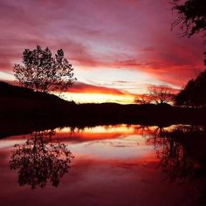 One of many stunning sunsets on ranch!