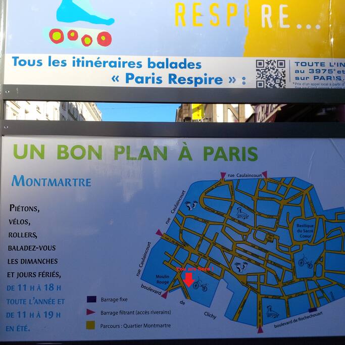 Quartier Lepic-Montmartre, piétonnier le dimanche. Bonne balade.