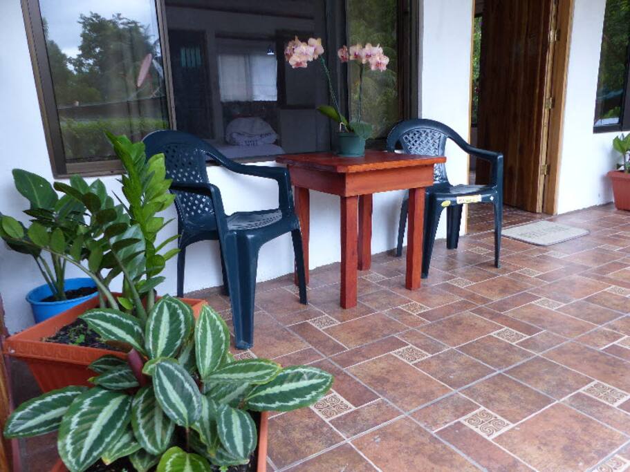 Terraza con vista al jardín