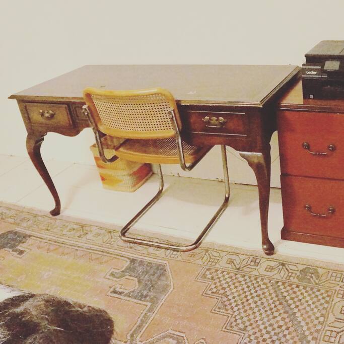 Desk with printer for all your work needs.