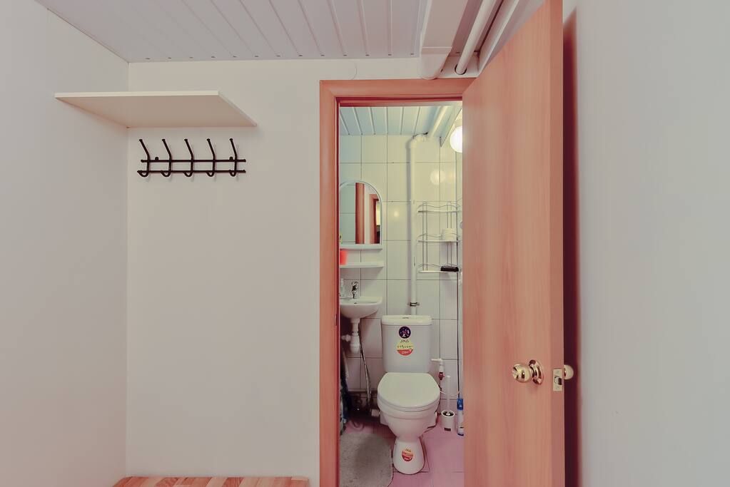 Вид туалета из прихожей/View of a restroom from entrance
