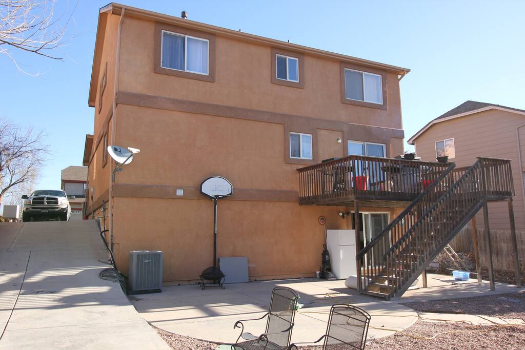 Patio in backyard