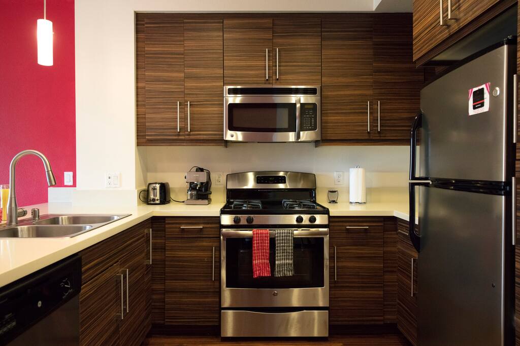 The kitchen is fully equipped