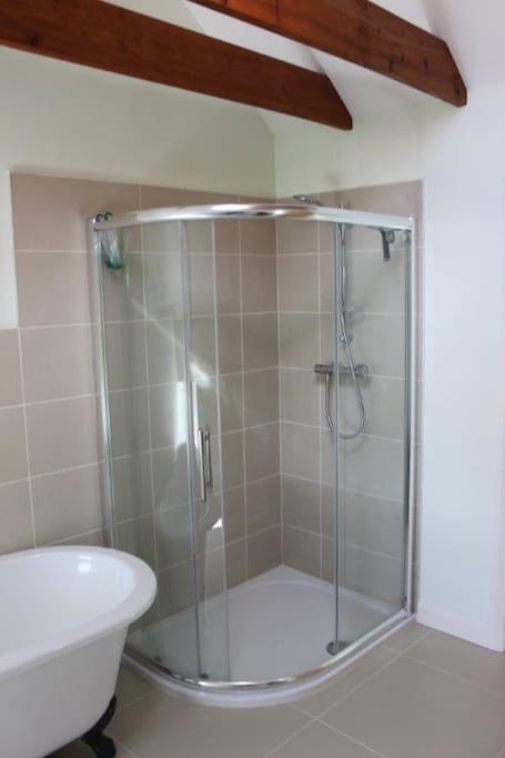 Shower in bathroom