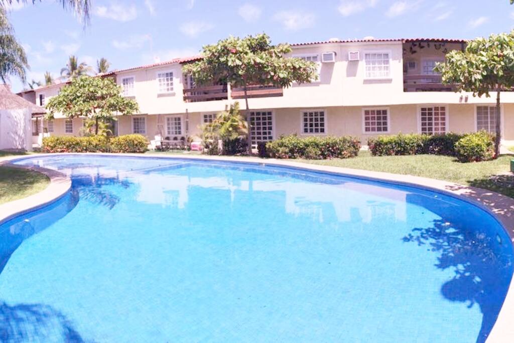 Nice big pool. Always clean and agreable temperatura.