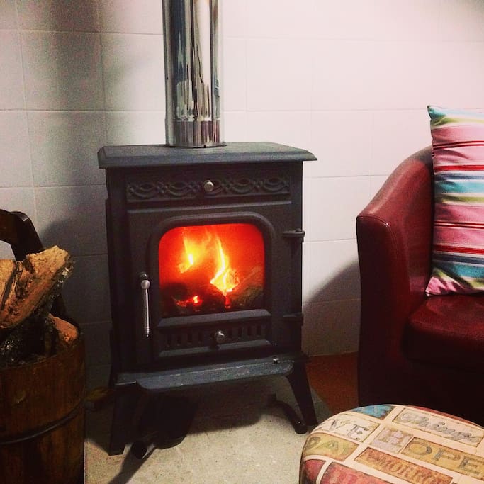Log burner for chilly evenings