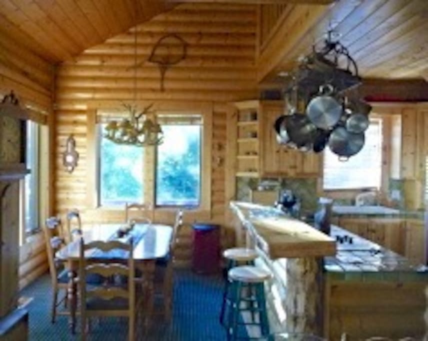 Dining area and kitchen island