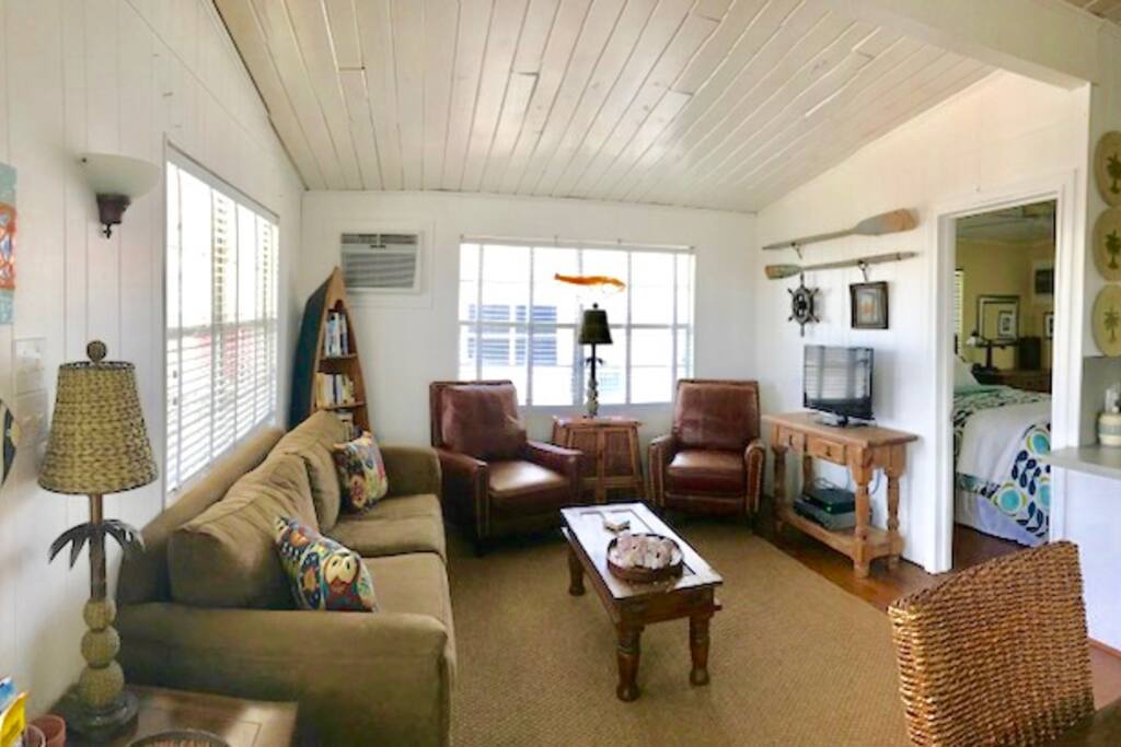 Living area is great for conversations, reading, games or watching movies.