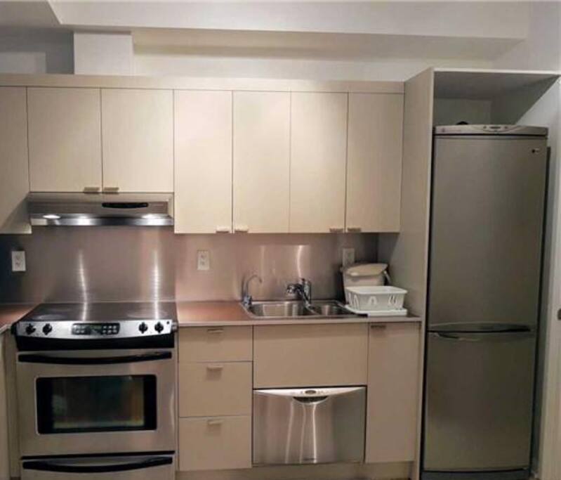 Full kitchen with new appliances.