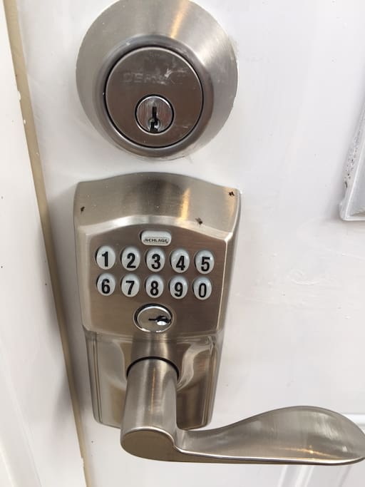 A keypad on the door means no key to lose. Your own keypad code ensures your safety.